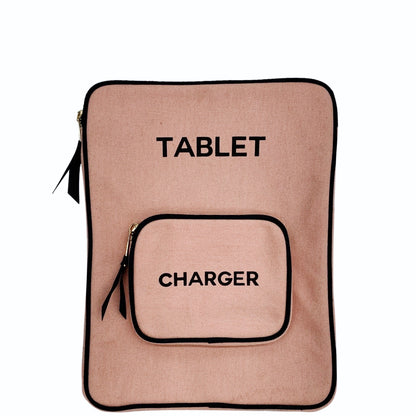 SALES BIN - Custodia per tablet da 11", Tasca per caricabatterie, Rosa/Blush