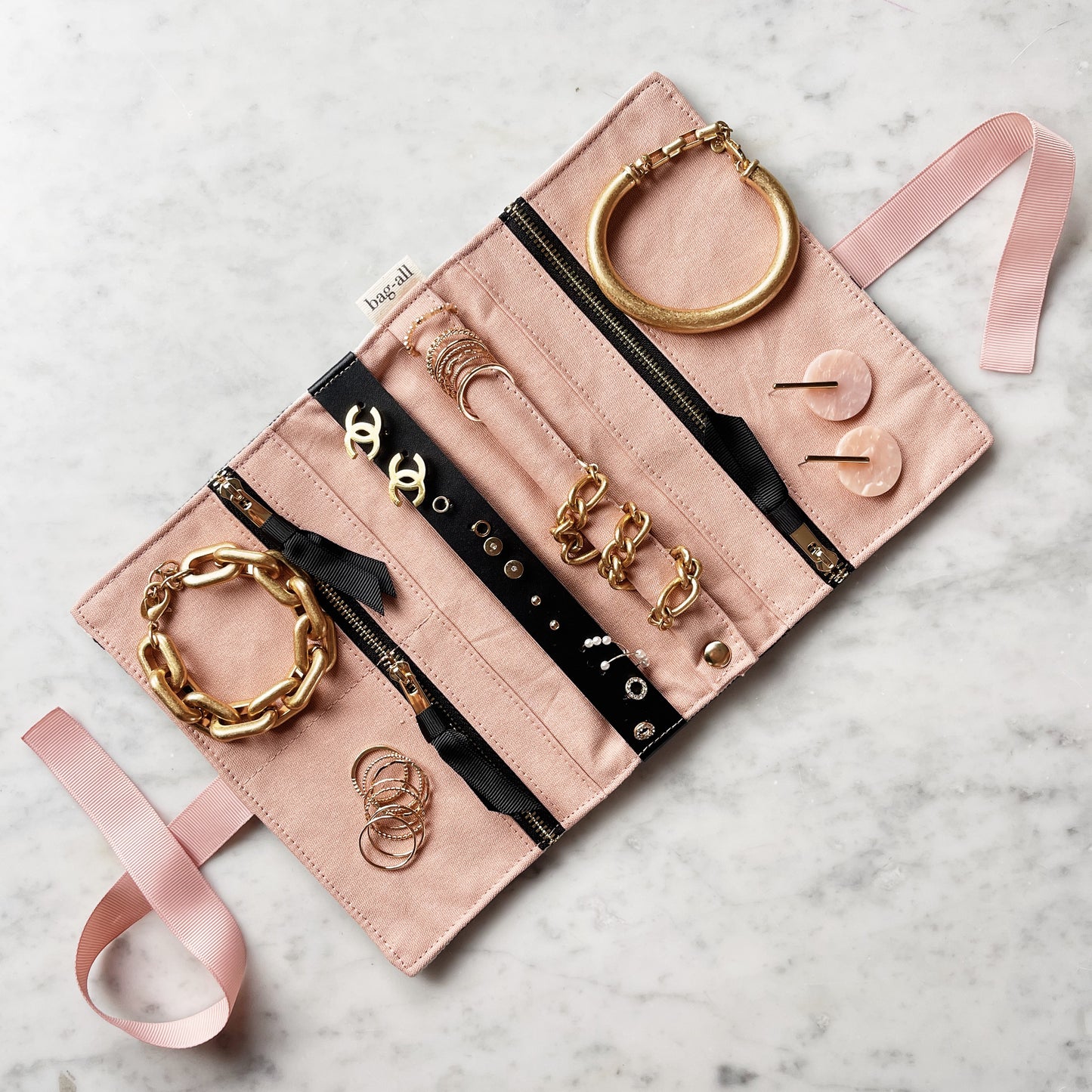 Signature Stripes Gift Set, 3-Pack Travel, Jewelry & Makeup Organizers, Striped