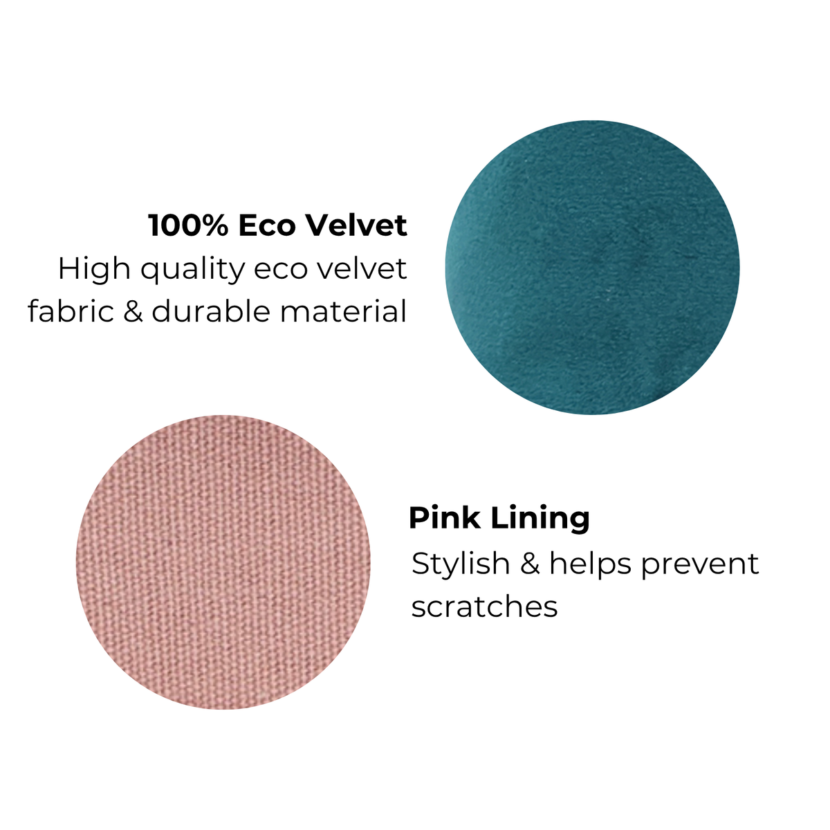 Couture Jewellery Roll, Medium – Eco Velvet – Aqua Teal by Bag-all showing aqua teal eco velvet and pink lining