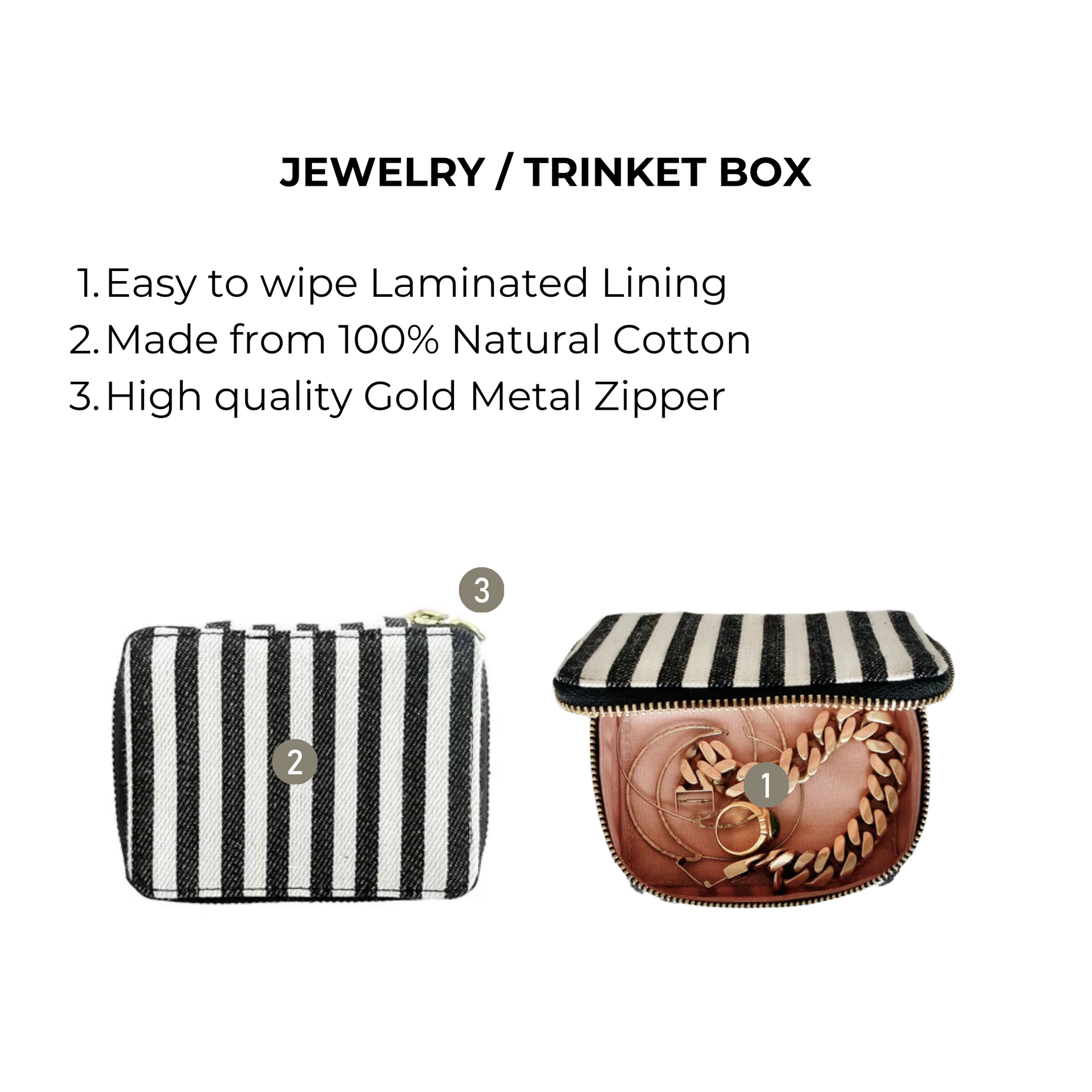 Jewelry/Trinket Box, Striped | Bag-all