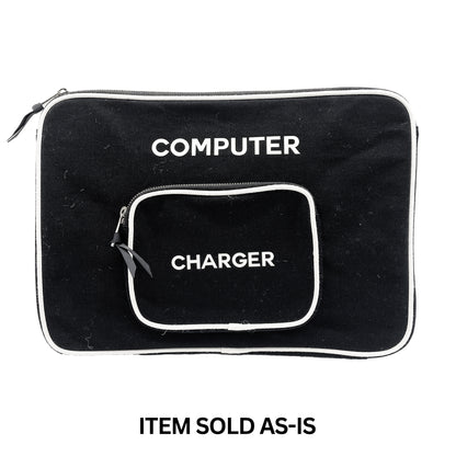 BAC DE VENTE - Housse pour ordinateur portable 15", poche pour chargeur – Noir