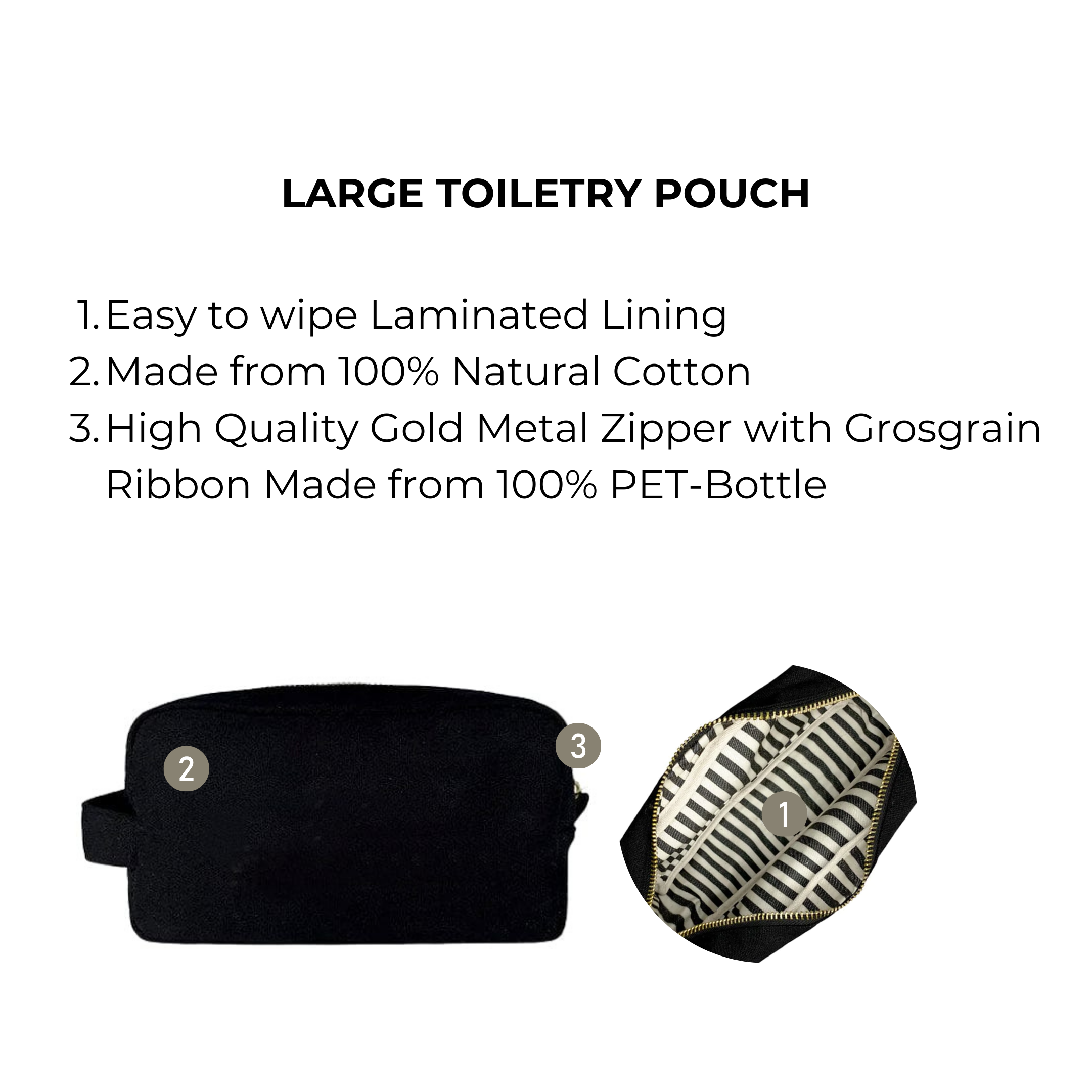 Toiletry Bag - Organizing Pouch, Large, Black | Bag-all