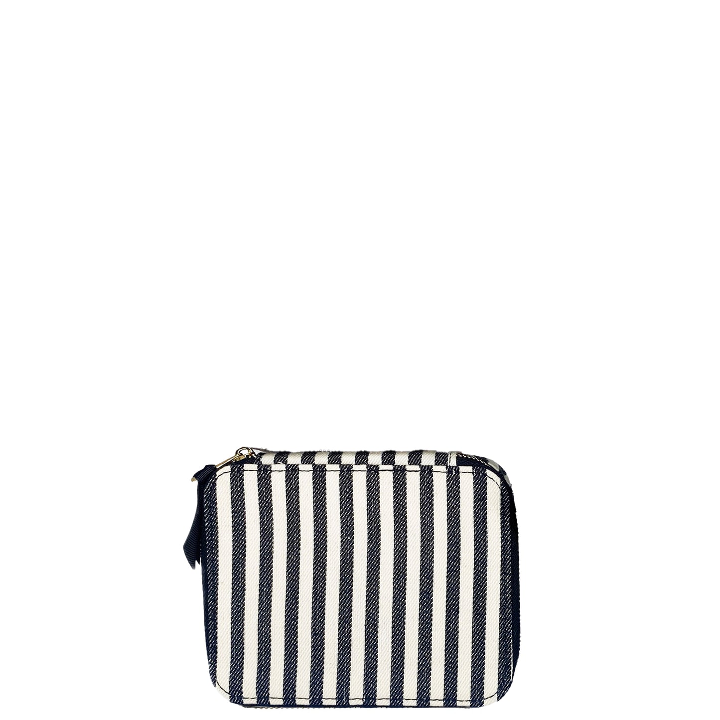 Bag-all Essential Gift Set Deal 3-Pack Striped featuring cotton organizing cases with black and white vertical stripes, zip closure, perfect for skincare, pills, and jewelry storage