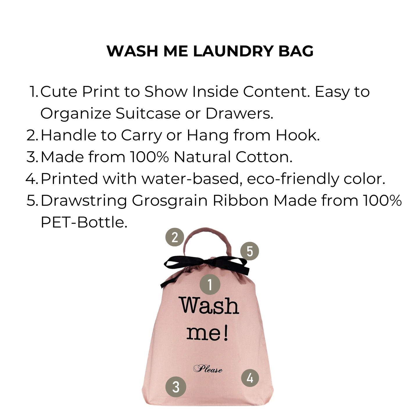 Wash Me, Laundry Bag, Pink/Blush | Bag-all