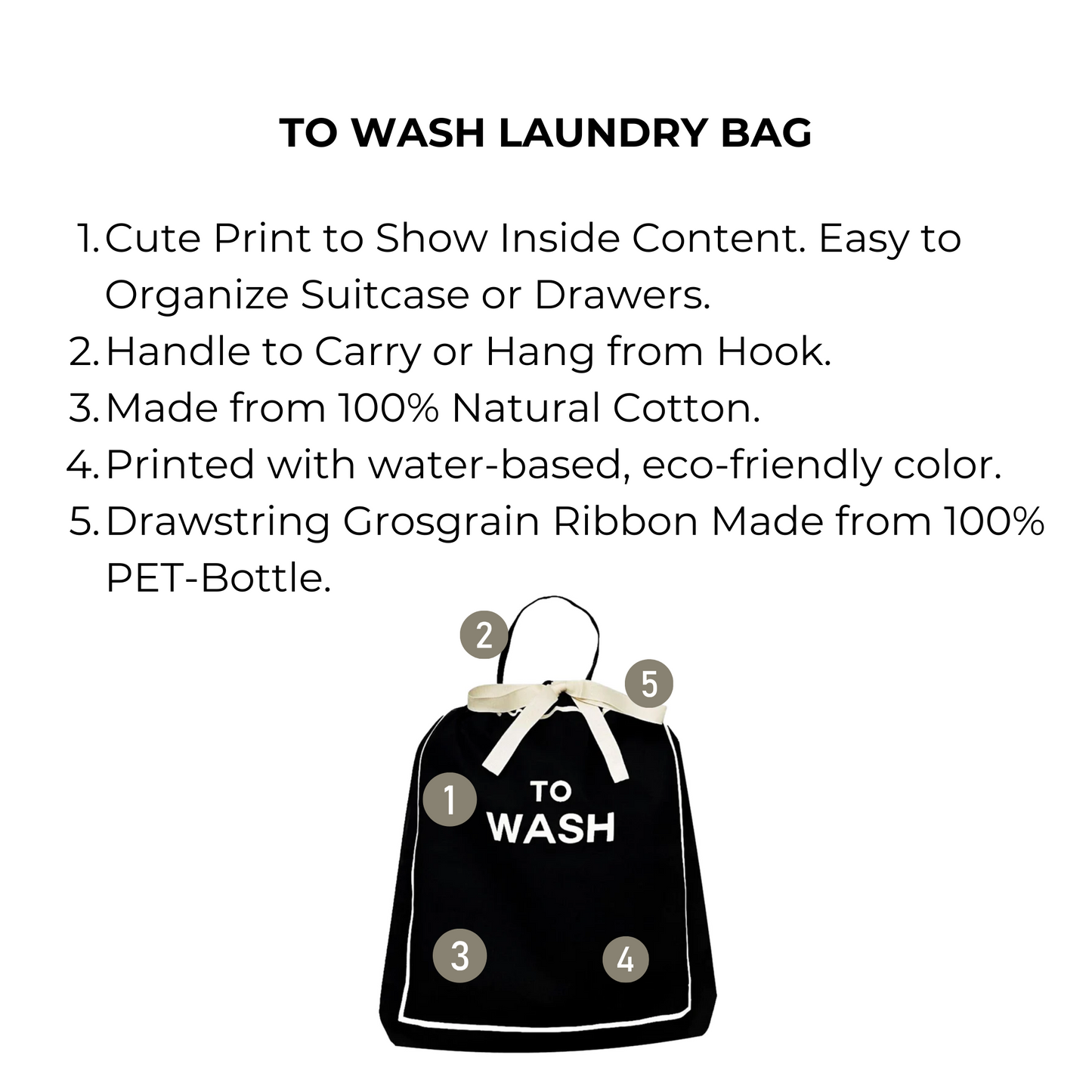 To Wash Laundry Bag, Black | Bag-all