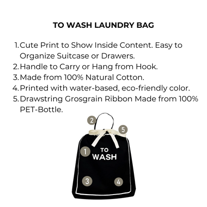 To Wash Laundry Bag, Black | Bag-all