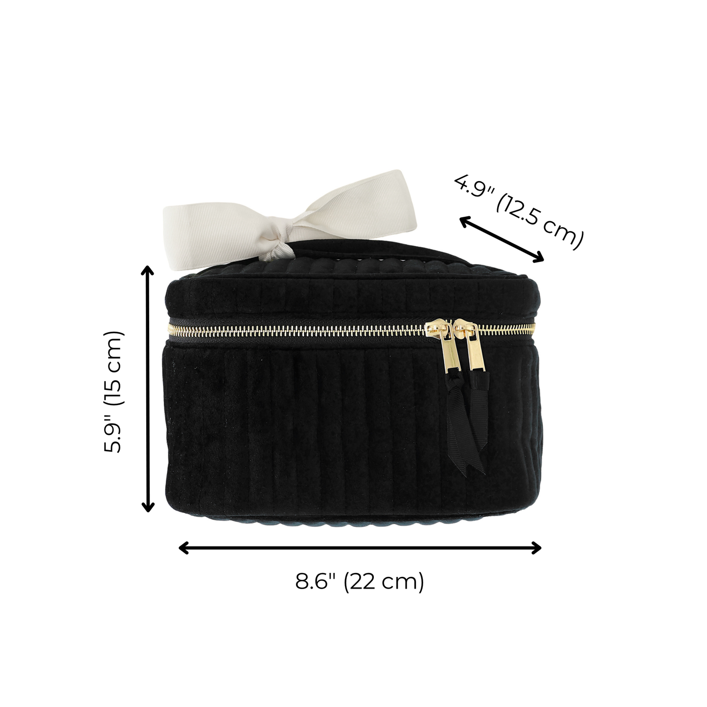 Makeup Case, S – Quilted Eco Velvet – Black