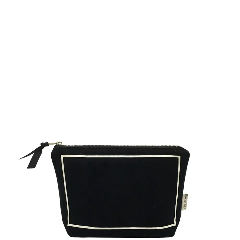 My Makeup Pouch Blank, Coated Lining – Black by Bag-all black cosmetic travel pouch for travel organization