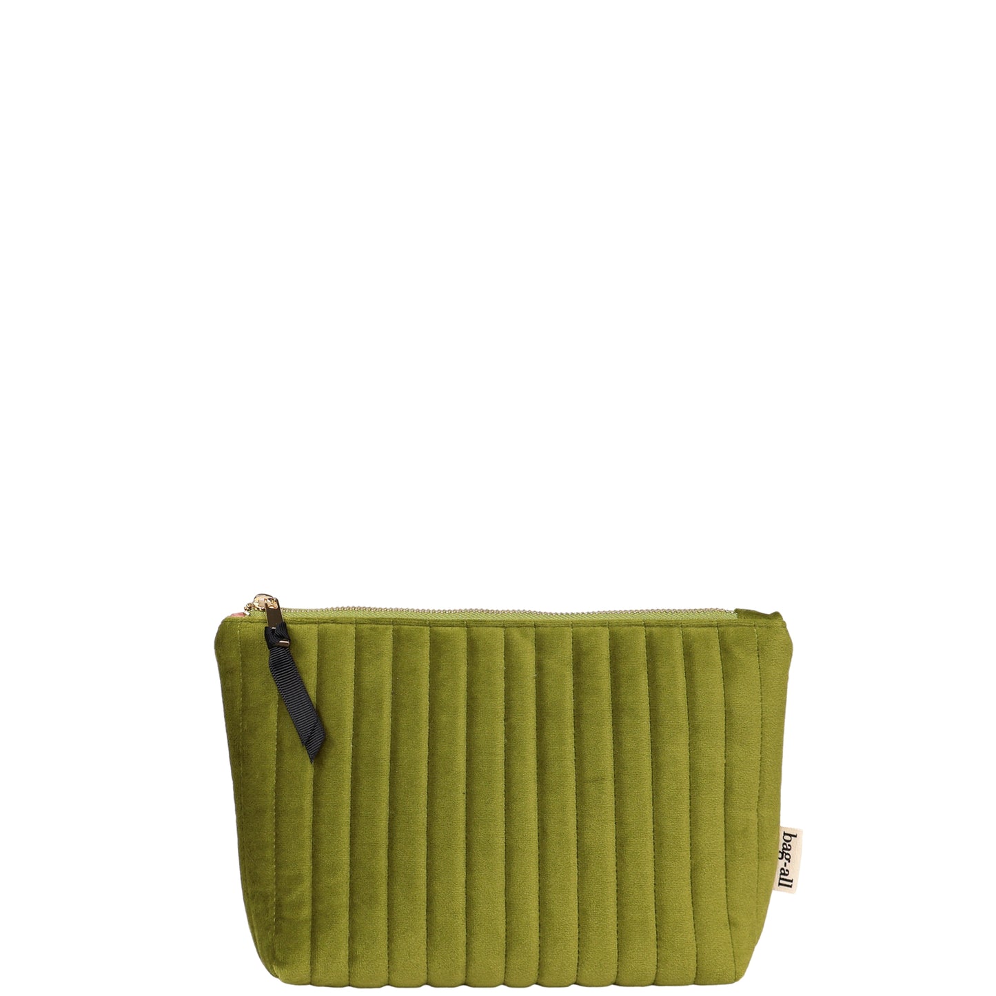 Best Makeup Bag – Quilted Eco Velvet – Green
