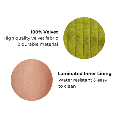 Best Makeup Bag – Quilted Eco Velvet – Green