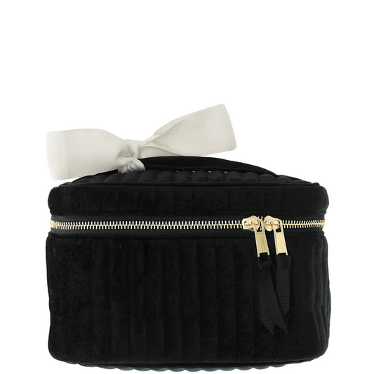 Makeup Case, S – Quilted Eco Velvet – Black