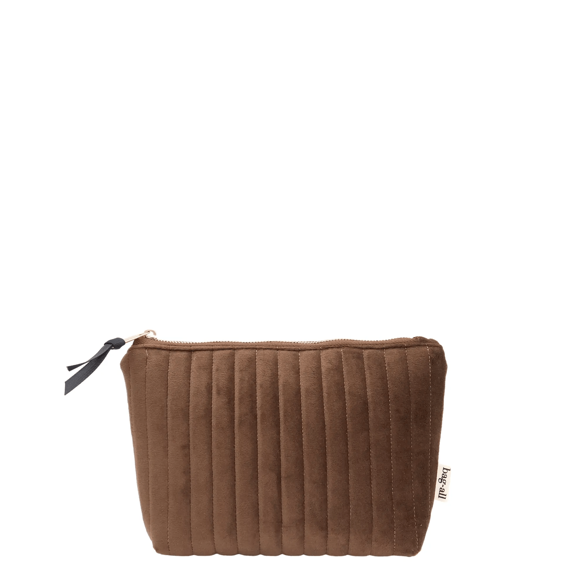 My Makeup Pouch, Coated Lining – Quilted Eco Velvet – Espresso Brown