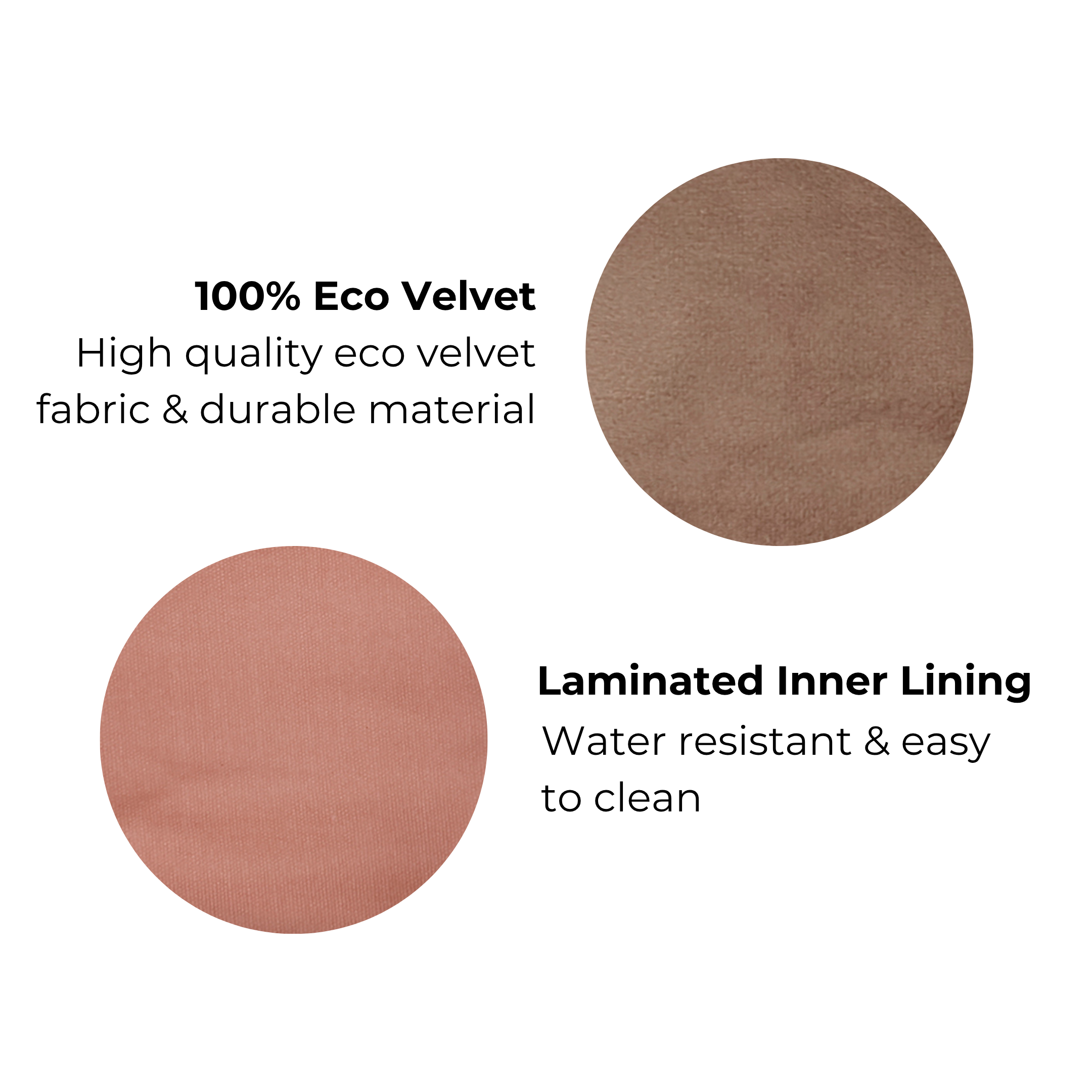 My Makeup Pouch, Coated Lining – Quilted Eco Velvet – Latte Taupe