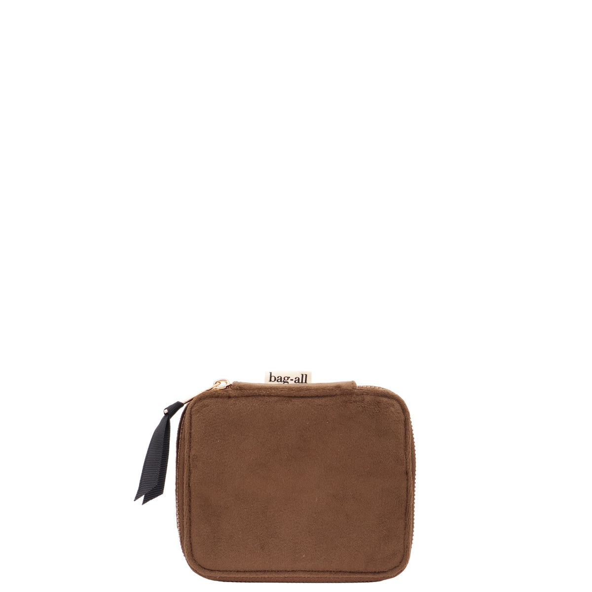 Caixa de Joias Adorável, Personalizável com Monograma – Eco Veludo – Espresso Brown