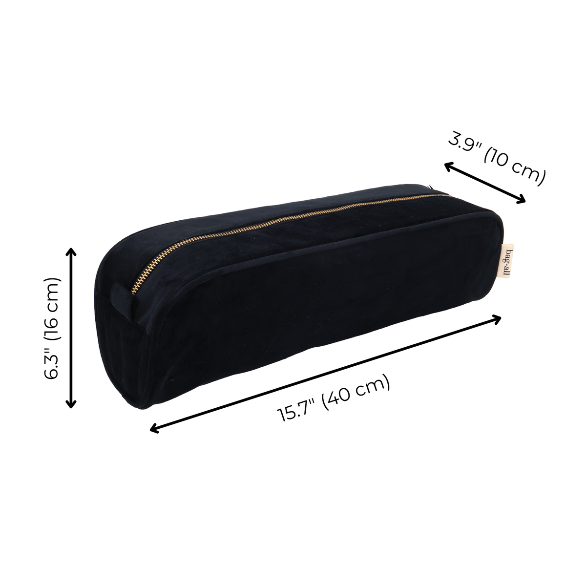 Roomy Hair Wrap Tools Travel Case – Velvet – Jetset Black