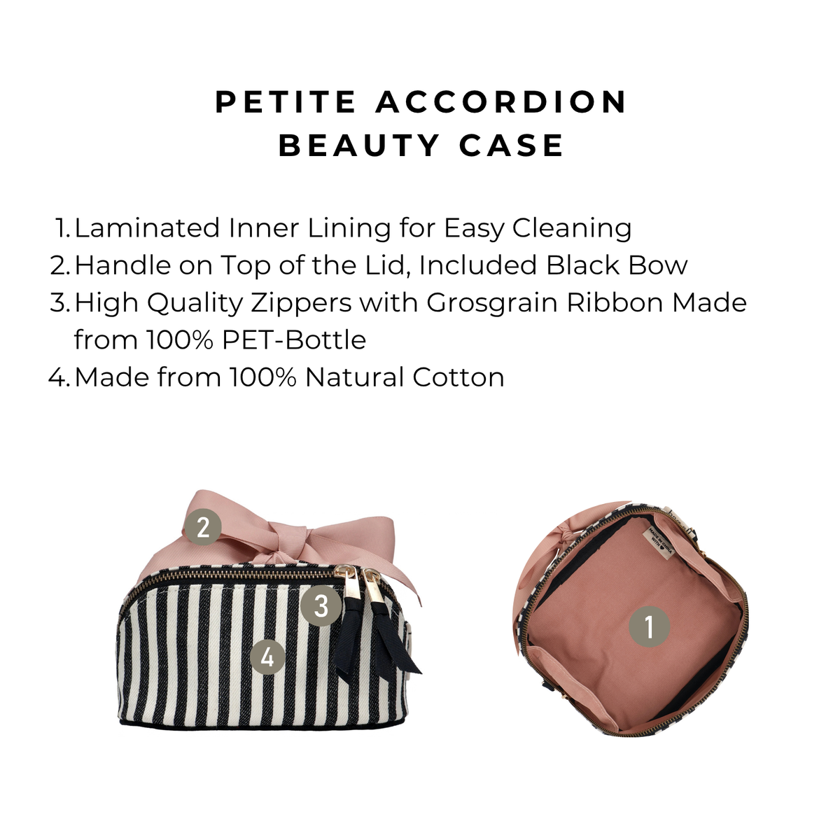 Petite Accordion Makeup Case – Striped
