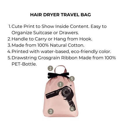 Hair Dryer Travel Bag, Pink/Blush | Bag-all