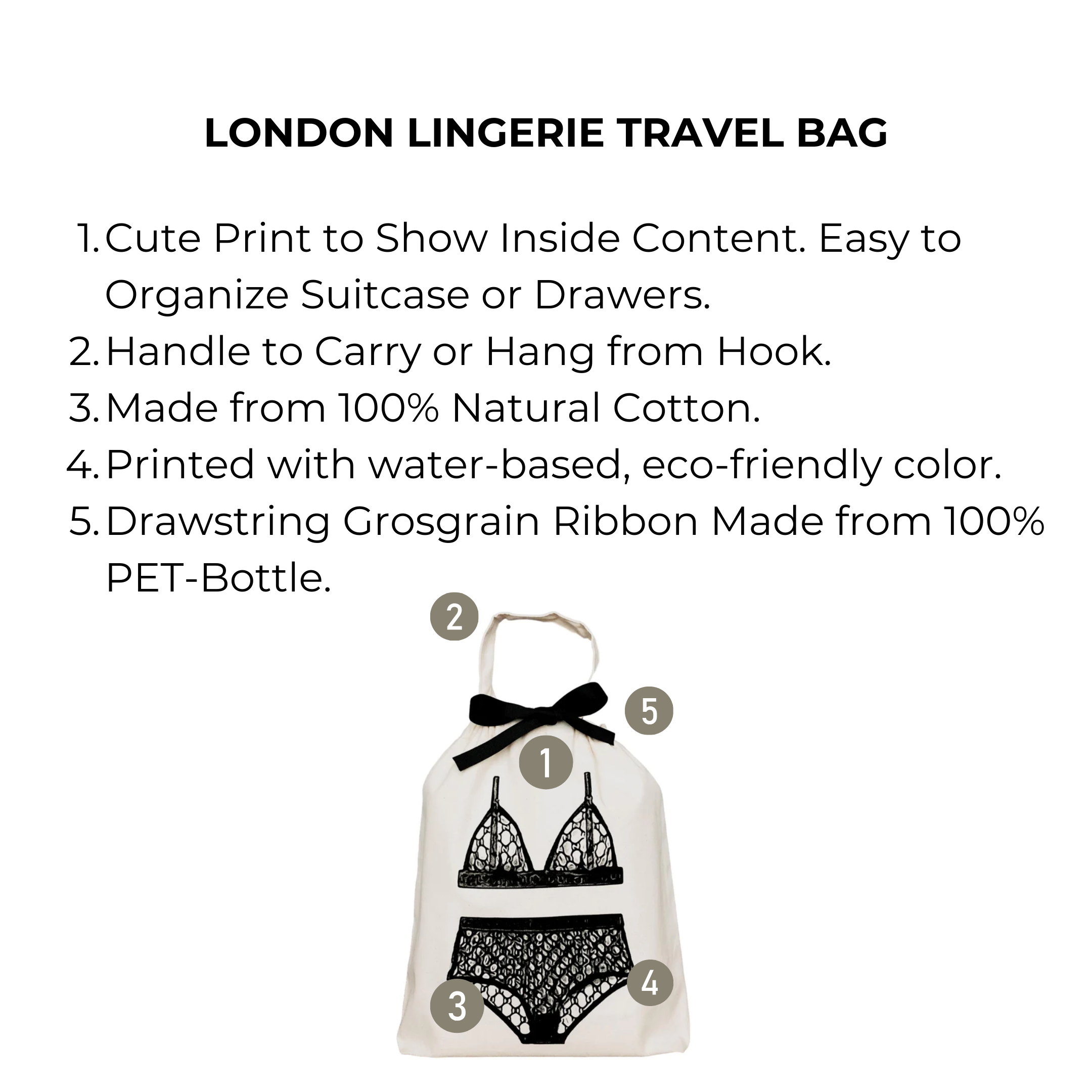 London Lingerie Travel Bag, Cream | Bag-all