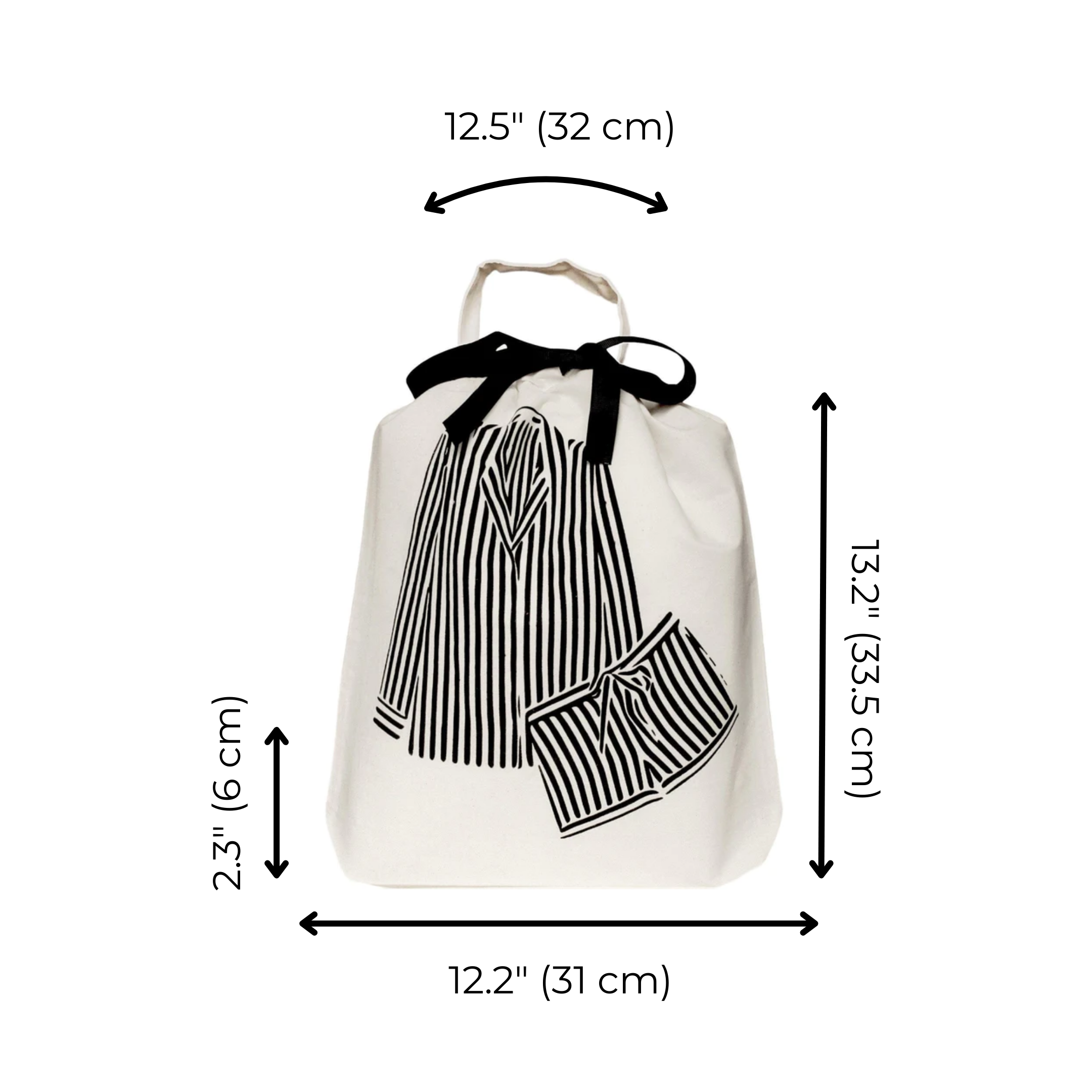Striped Pajamas Travel Bag, Cream | Bag-all