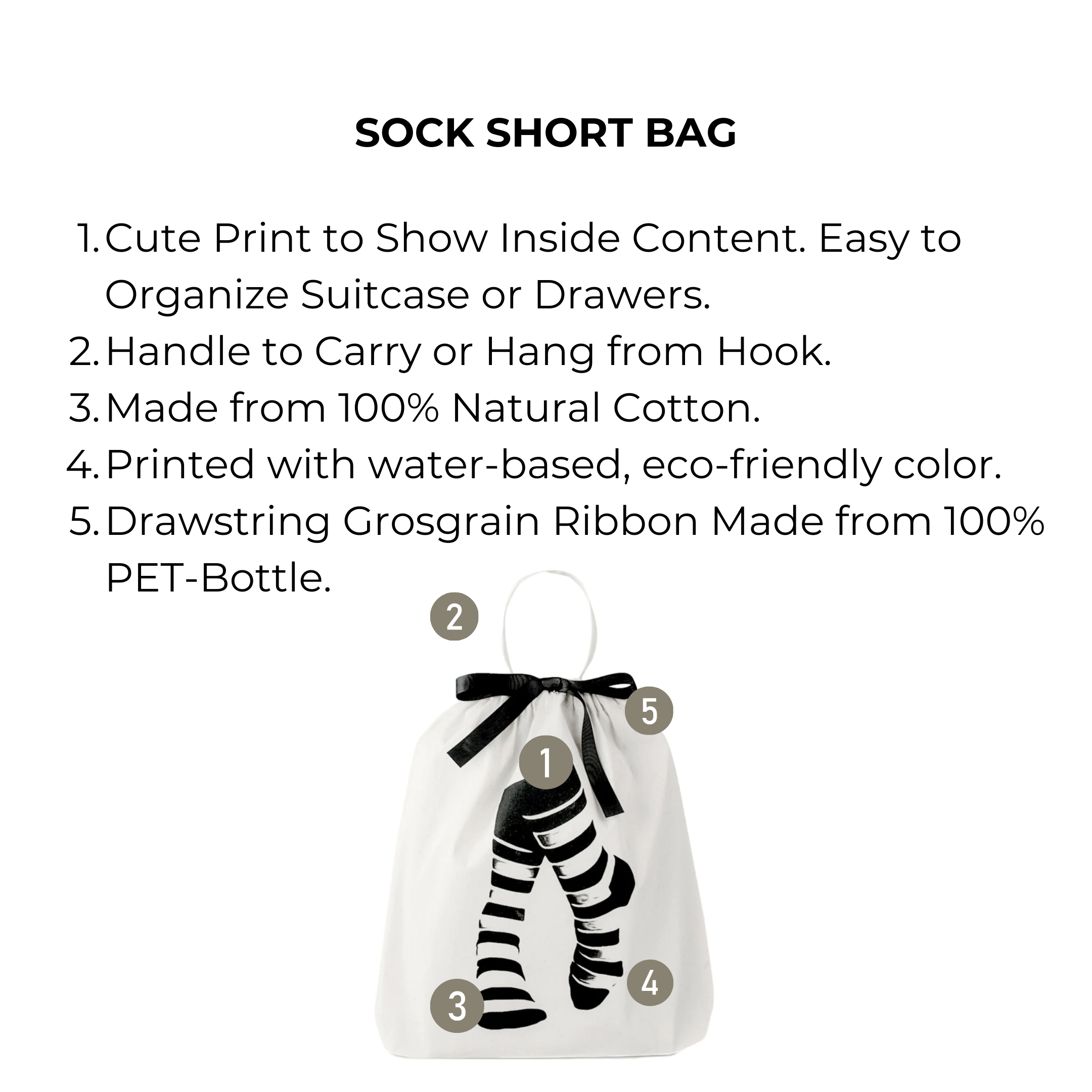 Sock Short Bag, Cream | Bag-all
