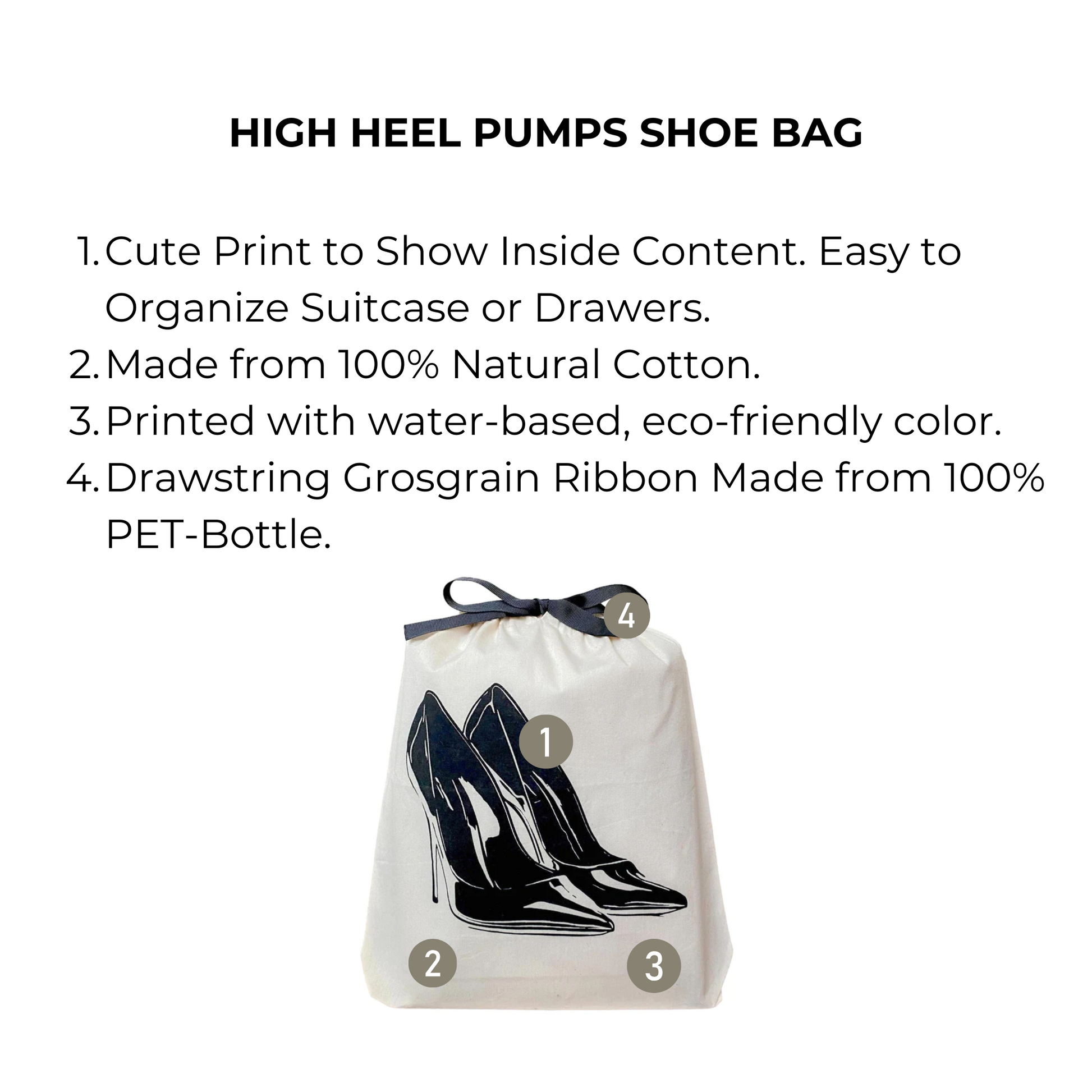 High Heel Pumps Shoe Bag, Cream | Bag-all