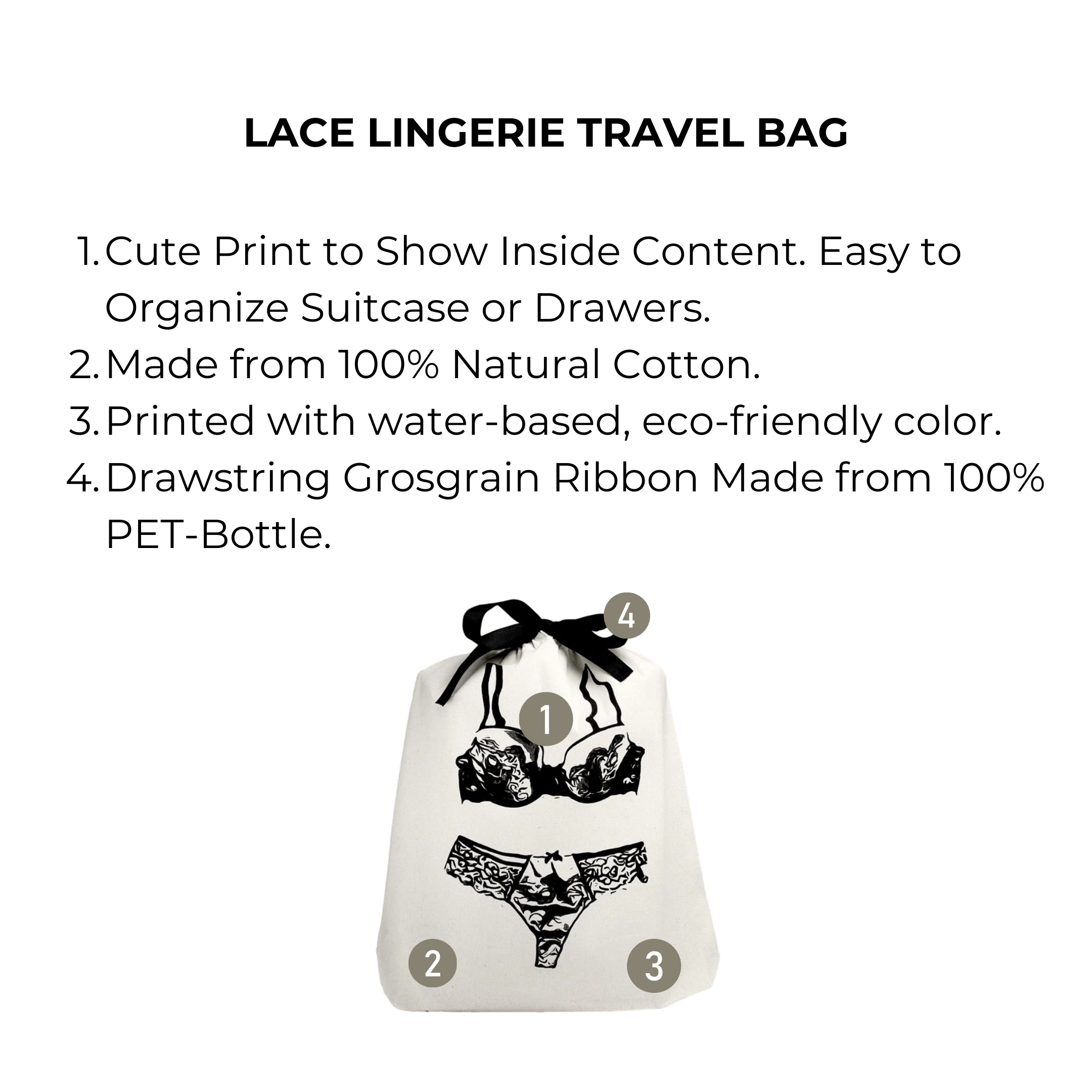 Lace Lingerie Travel Bag, Cream | Bag-all
