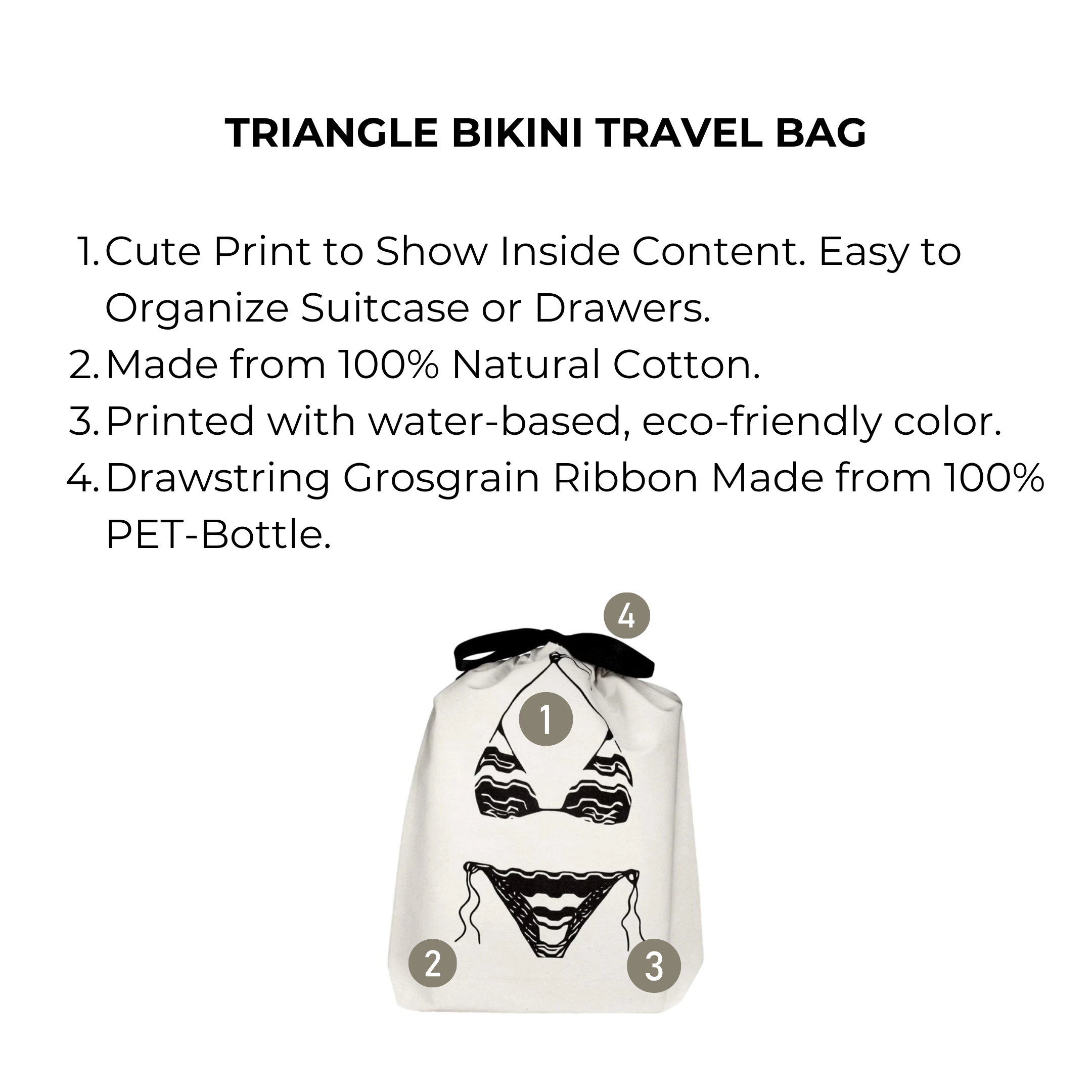 Triangle Bikini Travel Bag, Cream | Bag-all
