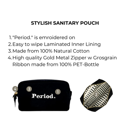 Stylish Sanitary Pouch, Black | Bag-all