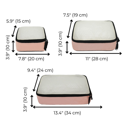 Cotton Packing Cubes, 3-pack Pink/Blush | Bag-all