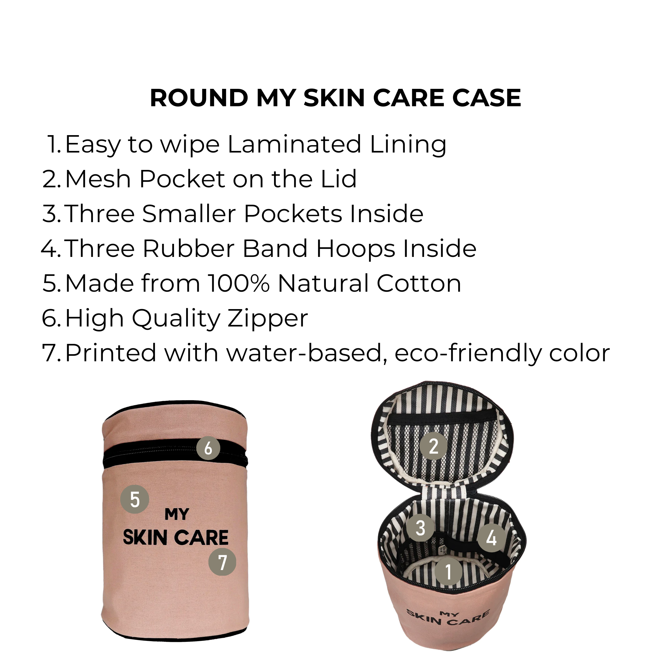 Round My Skin Care Case, Pink/Blush | Bag-all