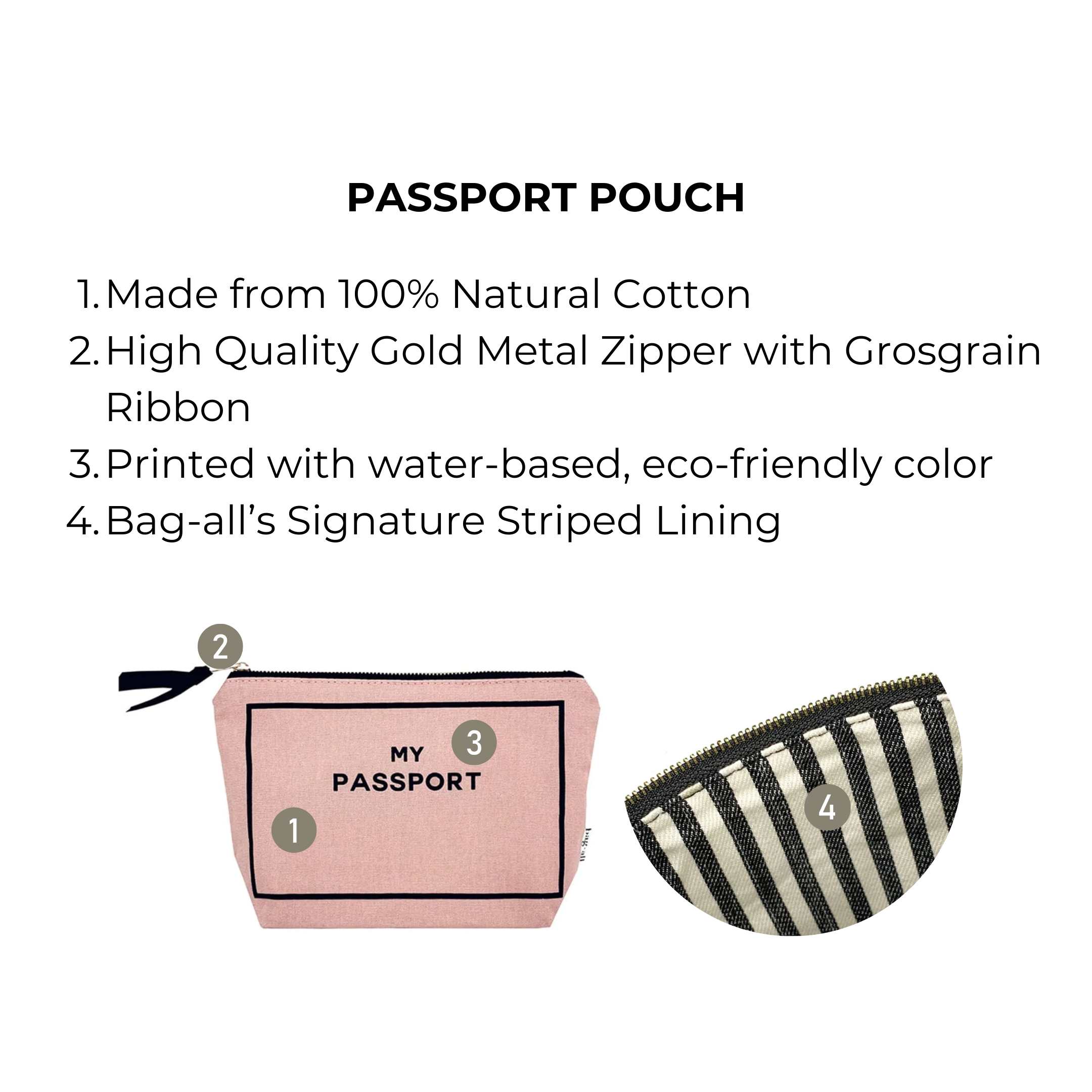 Passport Pouch, Pink/Blush | Bag-all