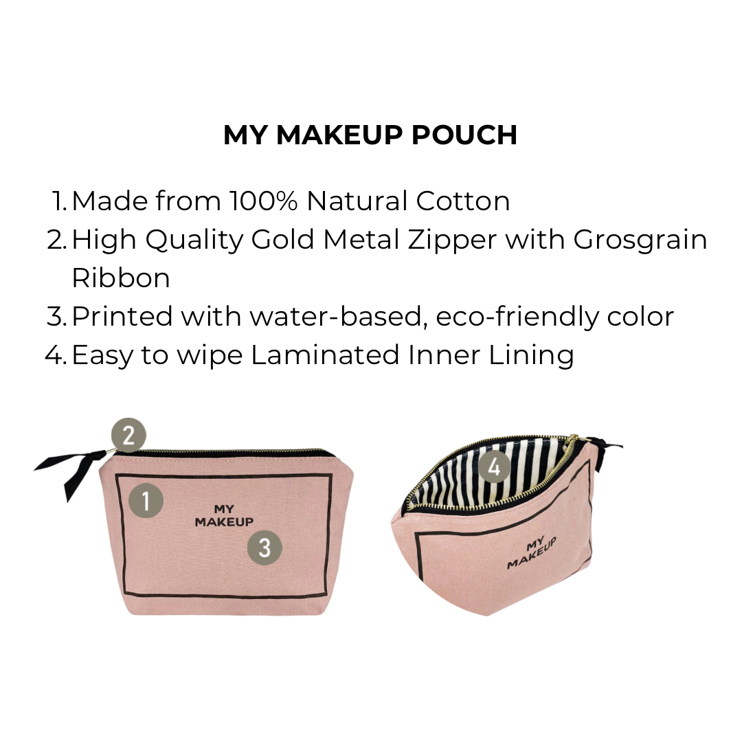 My Makeup Pouch, Coated Lining Pink/Blush | Bag-all