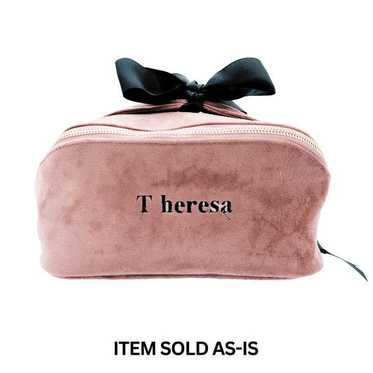 SALES BIN - Organizing Makeup Bag, Expandable – Eco Velvet – Pink