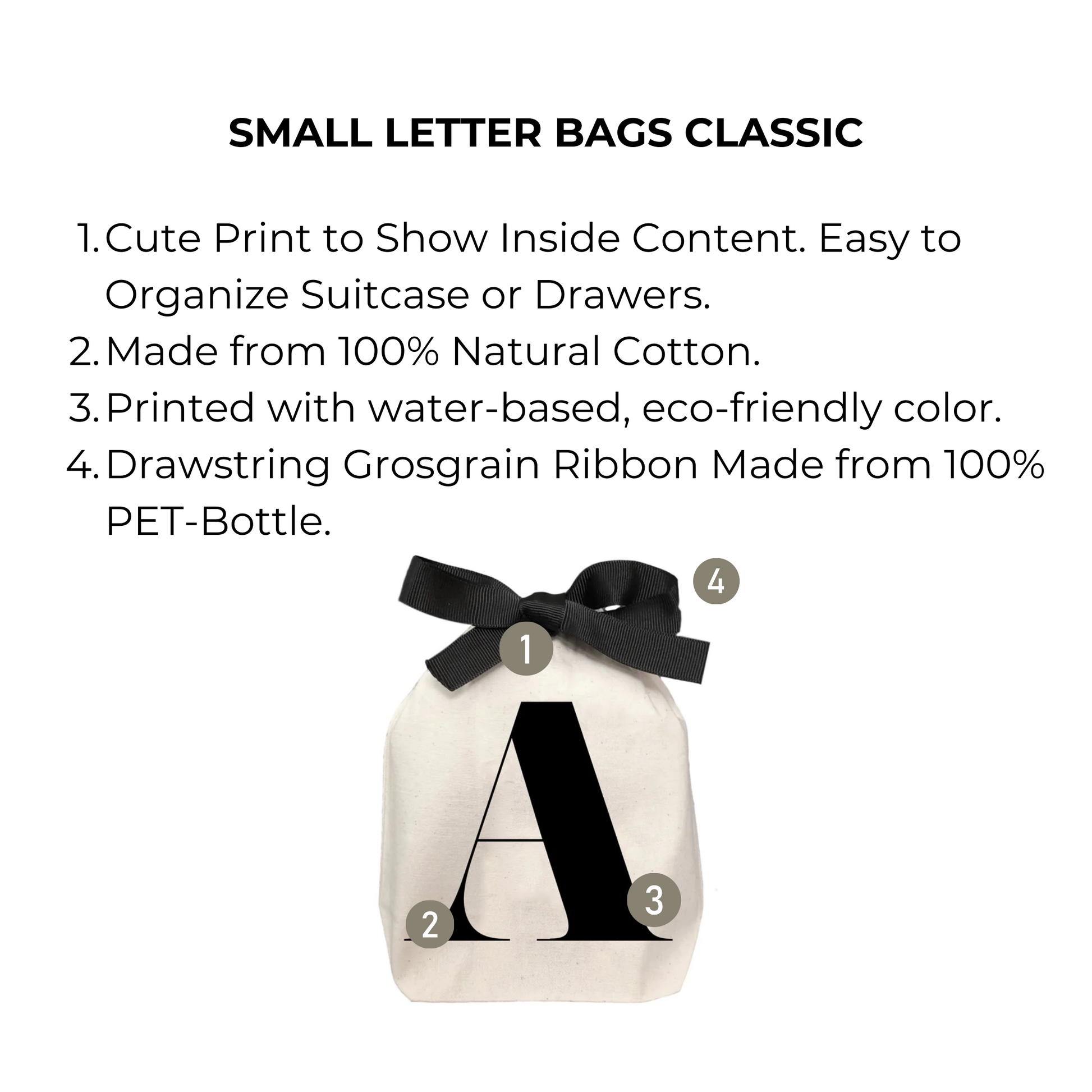 Small Letter Bags Classic, Cream | Bag-all