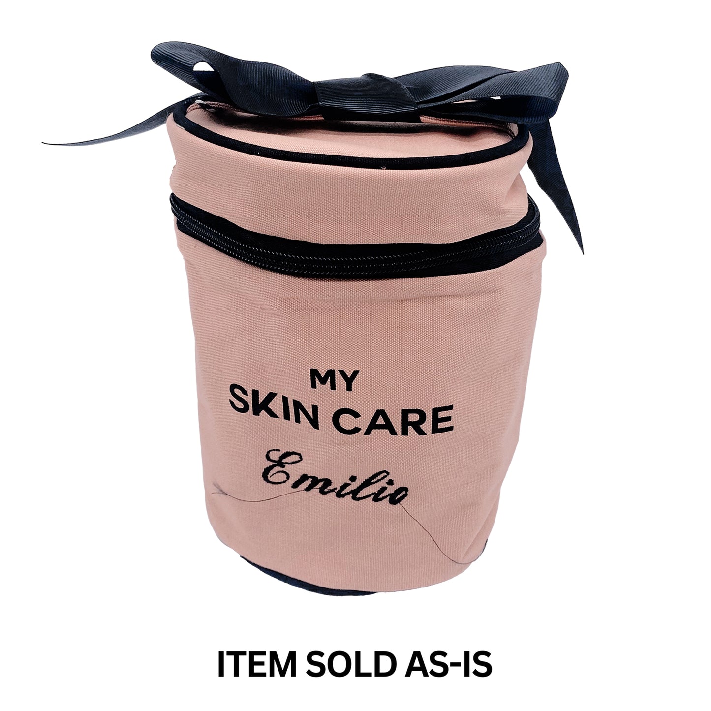 SALES BIN - Round Skin Care Case with Handle, Pink/Blush