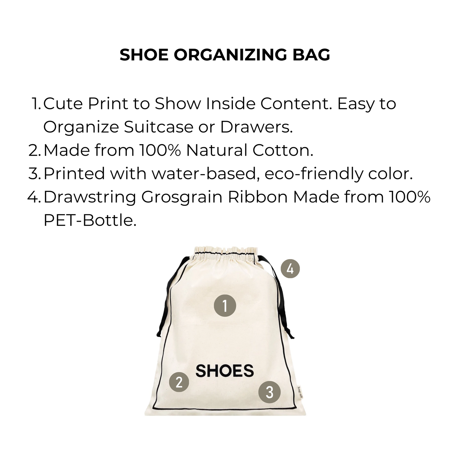 Shoe Organizing Bag, Cream | Bag-all