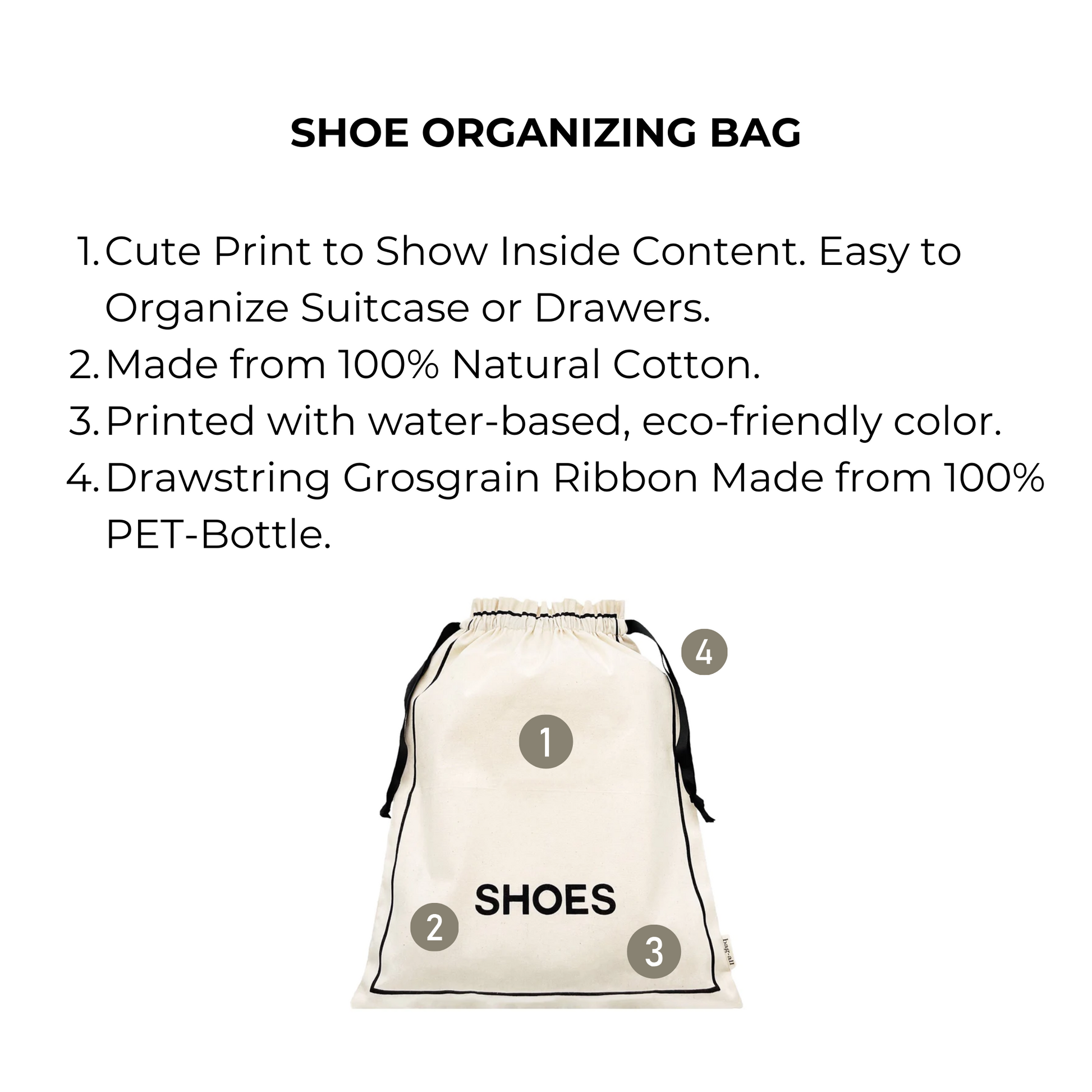 Shoe Organizing Bag, Cream | Bag-all