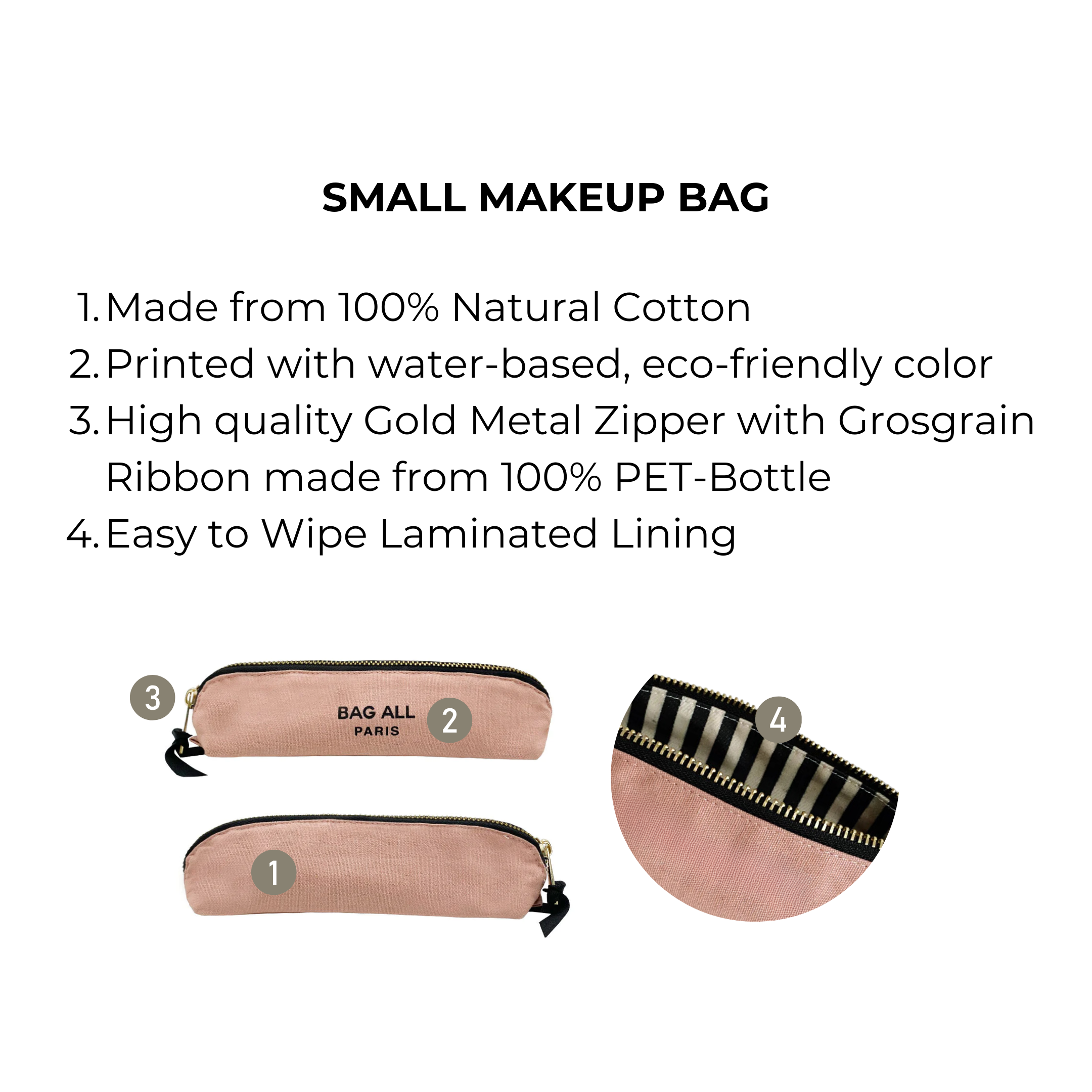 Small Makeup Bag, Pink/Blush | Bag-all