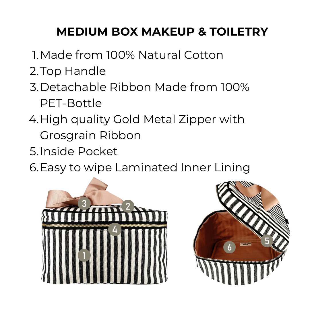 Medium Box Makeup & Toiletry, Striped | Bag-all