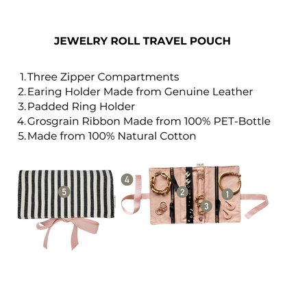 Jewelry Roll, Travel Pouch, Striped | Bag-all