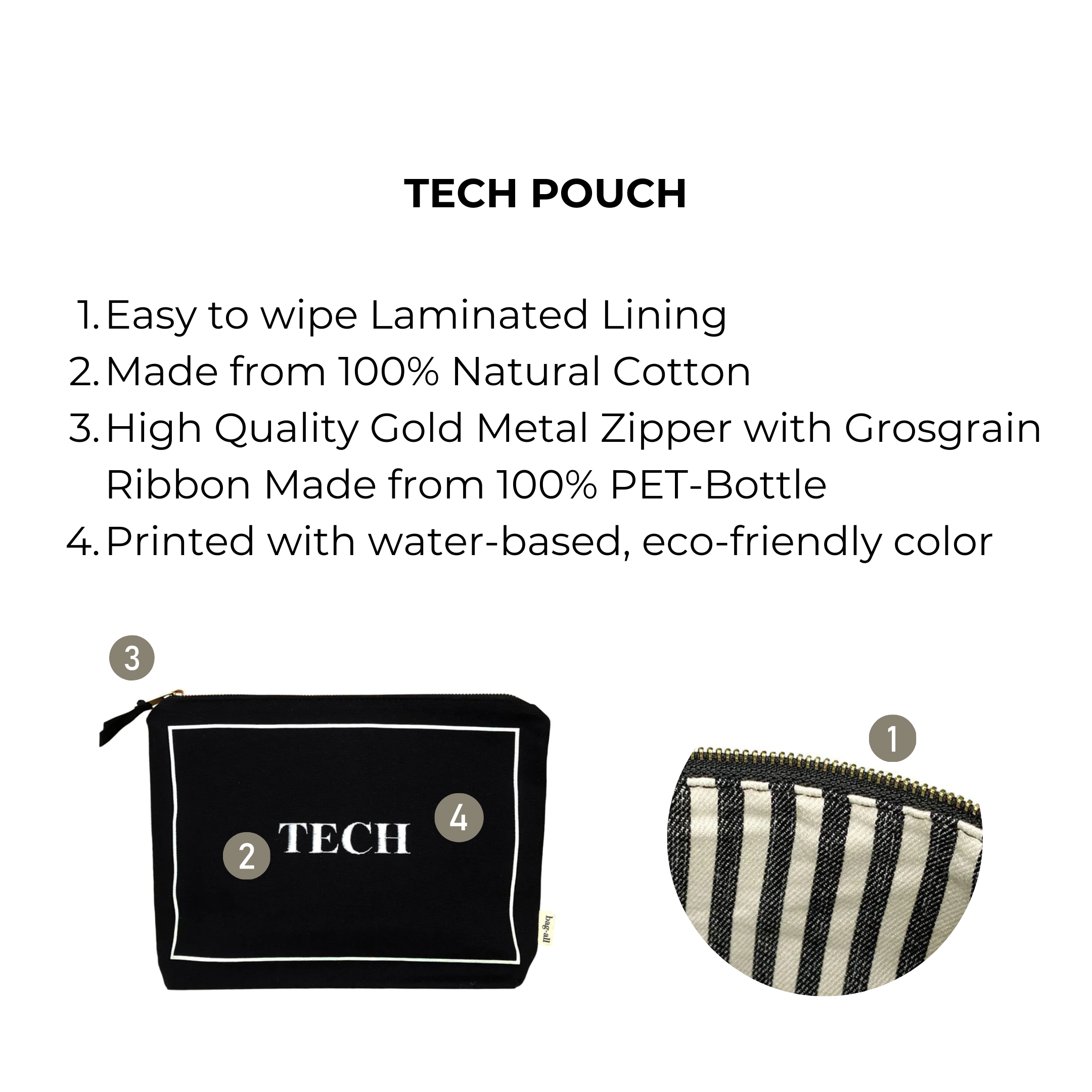 Tech Pouch, Black | Bag-all