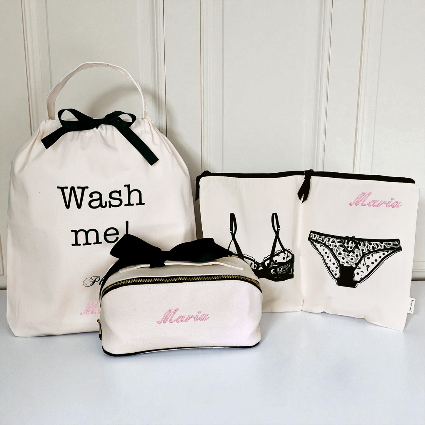 Set de regalo The Suitcase Deal, paquete de 3 calzoncillos y organizador de lavandería, crema