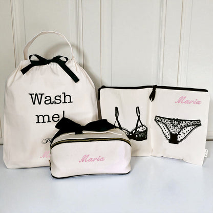 Set de regalo The Suitcase Deal, paquete de 3 calzoncillos y organizador de lavandería, crema