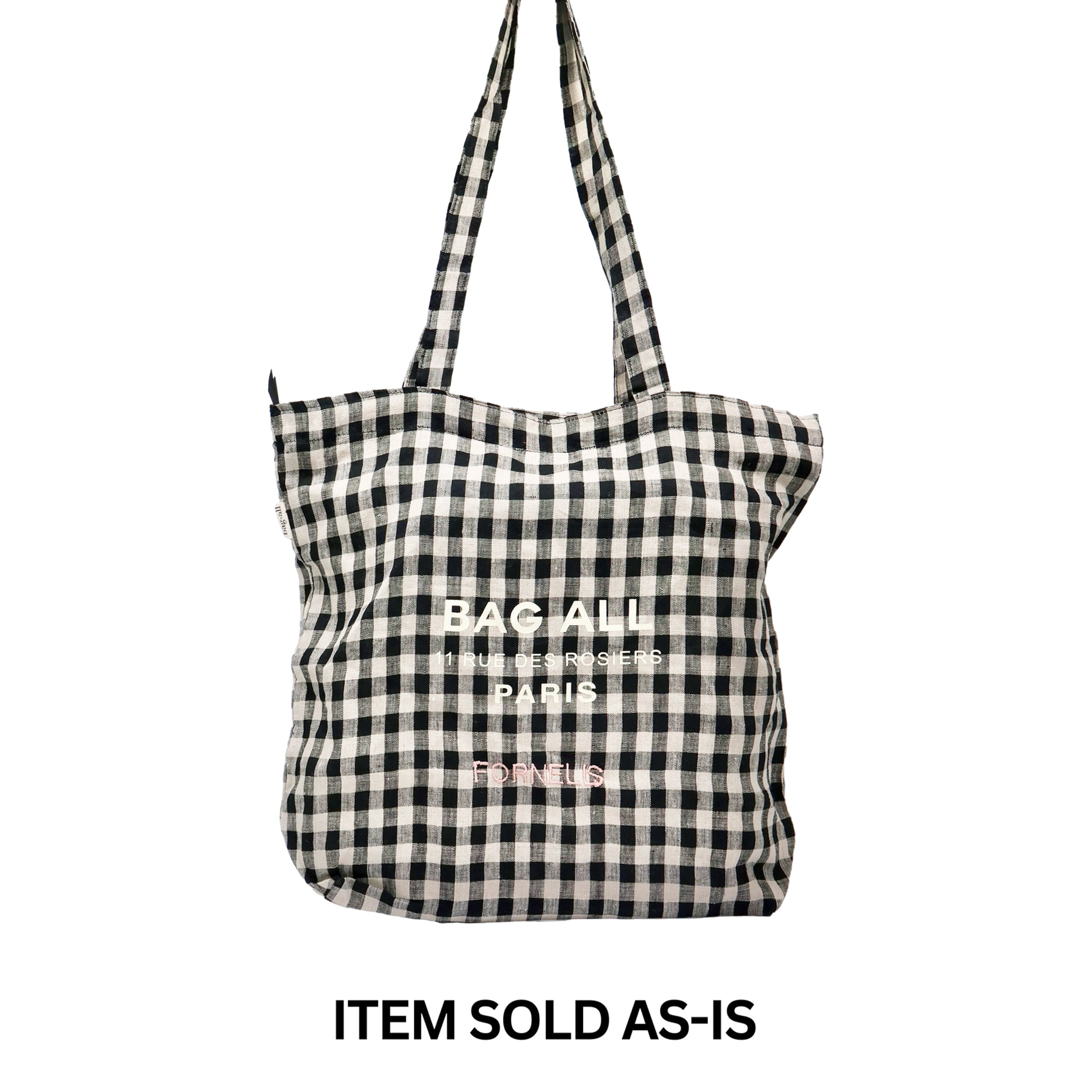 SALES BIN - Tote Bag w Zipper – Paris – Gingham