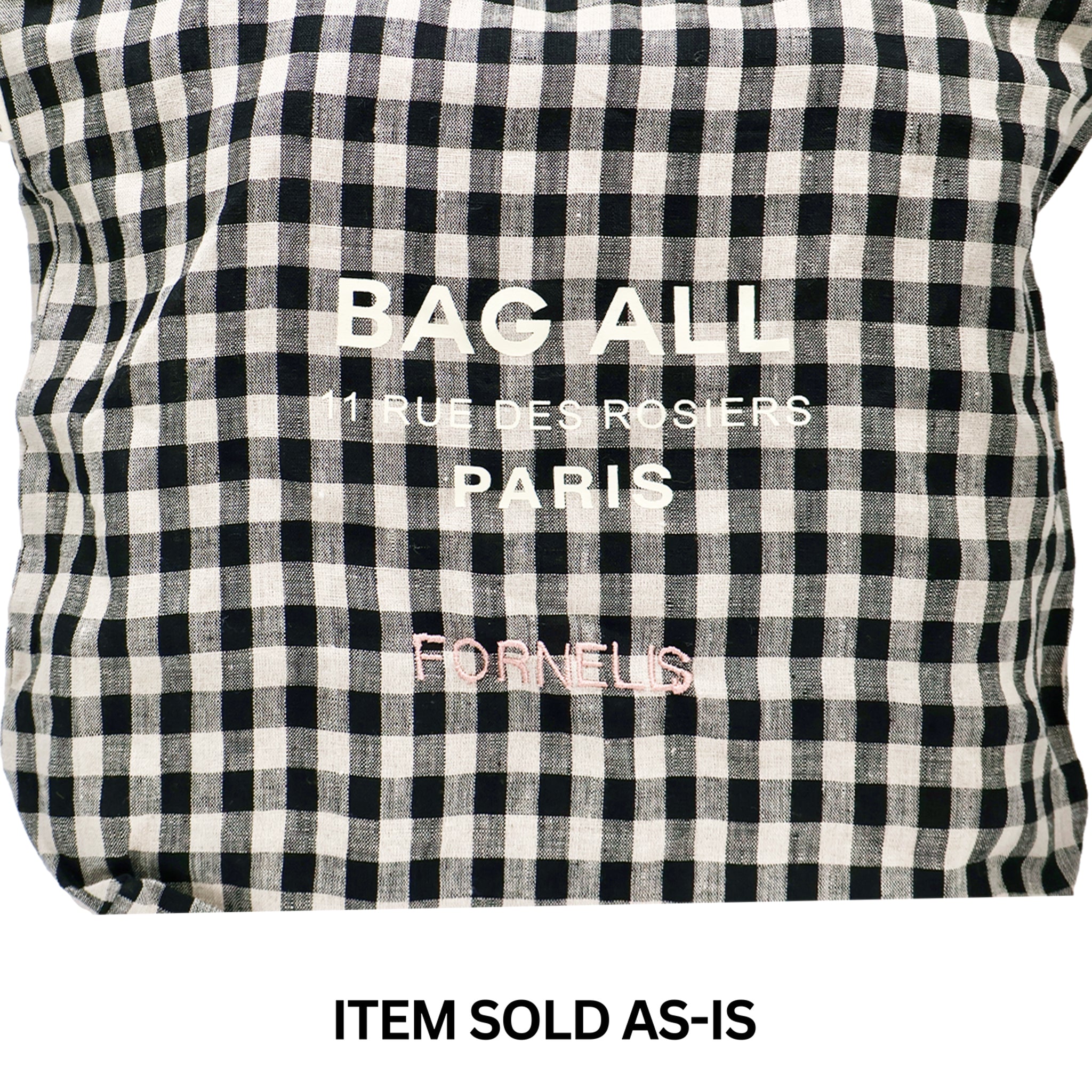 SALES BIN - Tote Bag w Zipper – Paris – Gingham