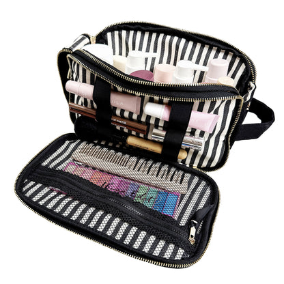 Organisateur triple pour produits de beauté et articles de toilette – Noir