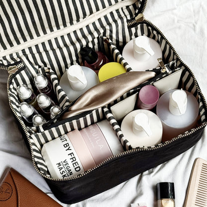 Vanity Case w Insert Organizer, Makeup & Toiletry, L – Black