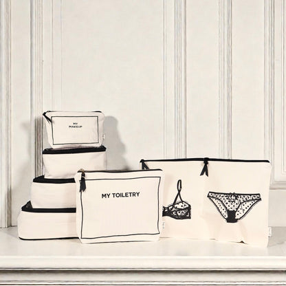 Cream Bag-all Weekend Essential Packing Set 4-pack with toiletry and makeup bags in gallery position one display