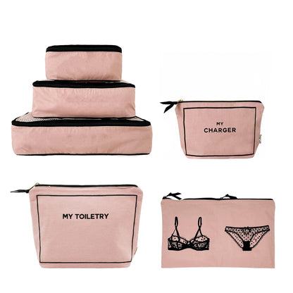 Weekend Essential Packing Set 6-Pack, Pink/Blush | Bag-all