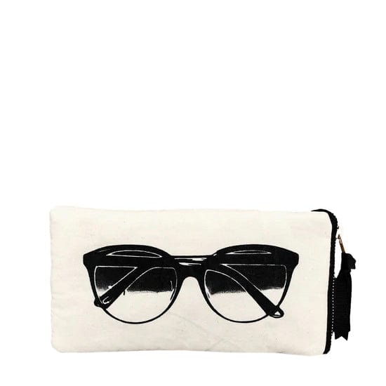 Bag-all Stylish Beach Essential Set cream cotton pouch with black sunglasses graphic, part of 3-pack waterproof organizer collection for beach accessories and eyewear protection